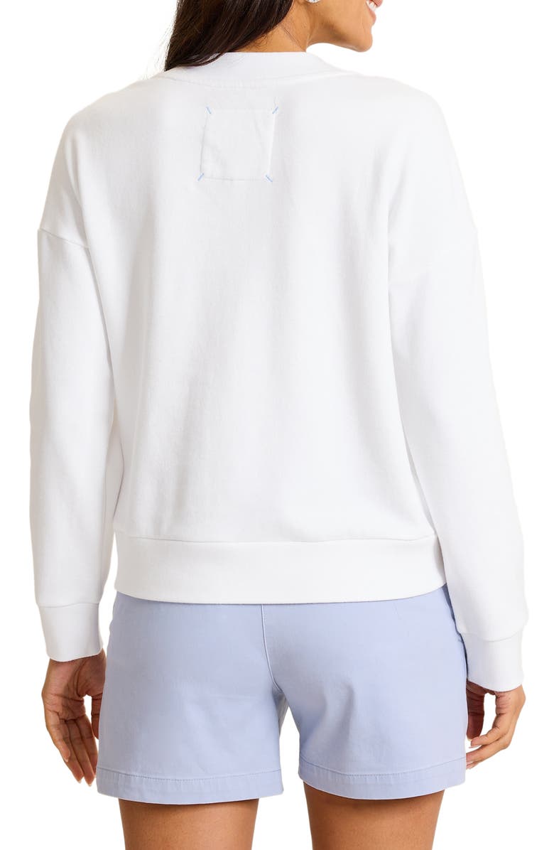 Tommy Bahama Marina del Mar Cotton V-Neck Sweatshirt, Alternate, color, White