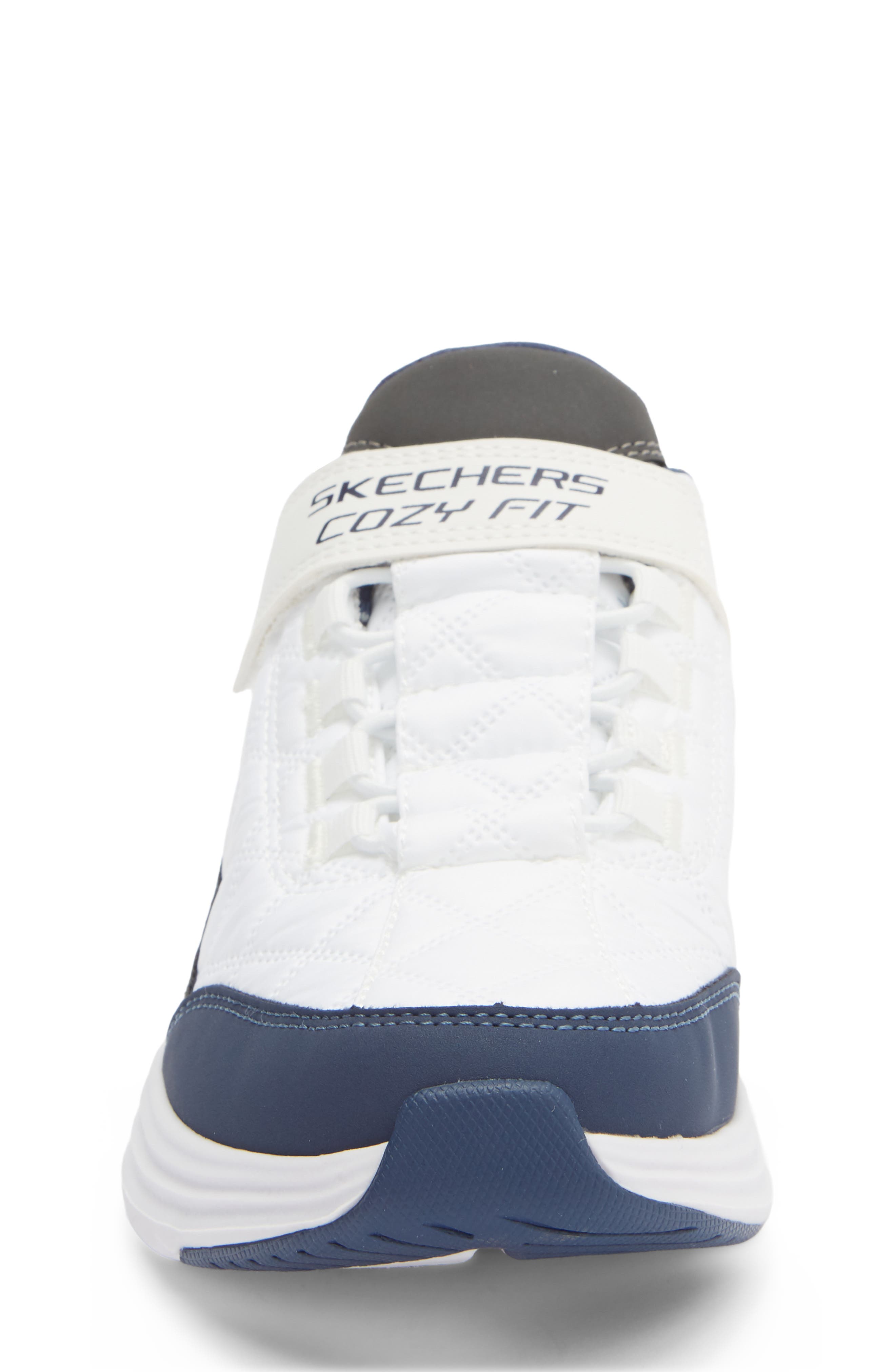 SKECHERS Kids' Contour Foam Sneaker, Alternate, color, White/ Navy