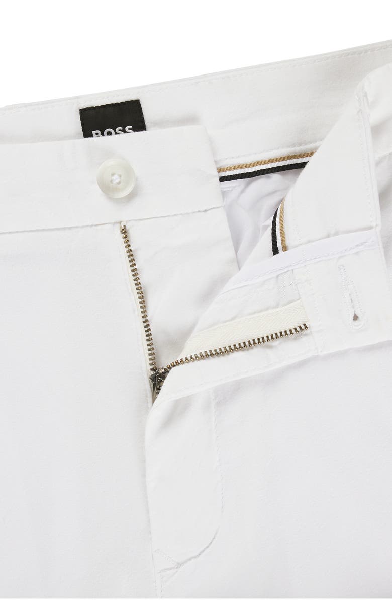 BOSS Slice Stretch Cotton Shorts, Alternate, color, White