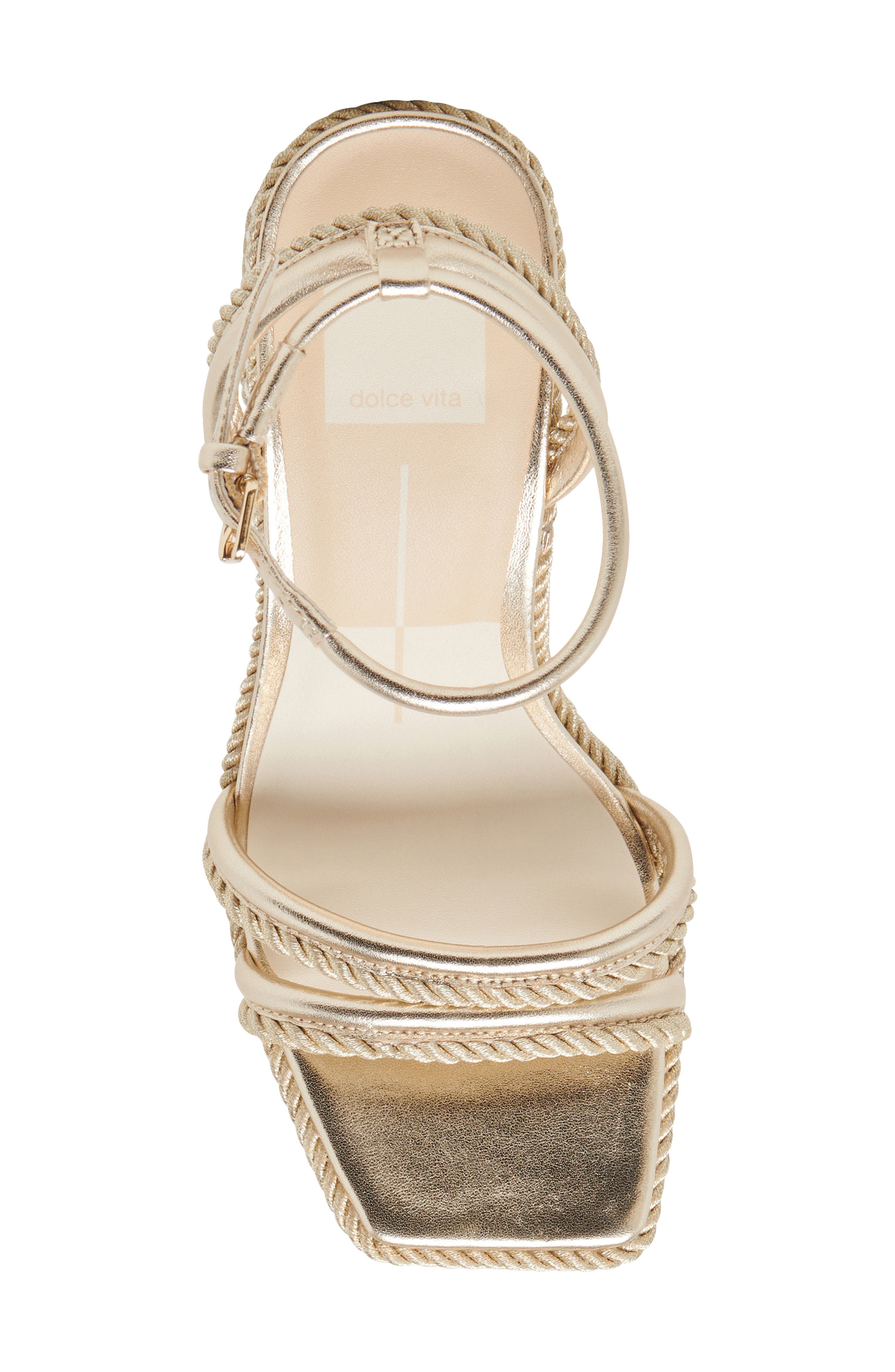 Dolce Vita Agnes Ankle Strap Platform Sandal, Alternate, color, Platinum Metallic Leather