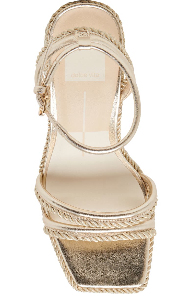 Dolce Vita Agnes Ankle Strap Platform Sandal, Alternate, color, Platinum Metallic Leather