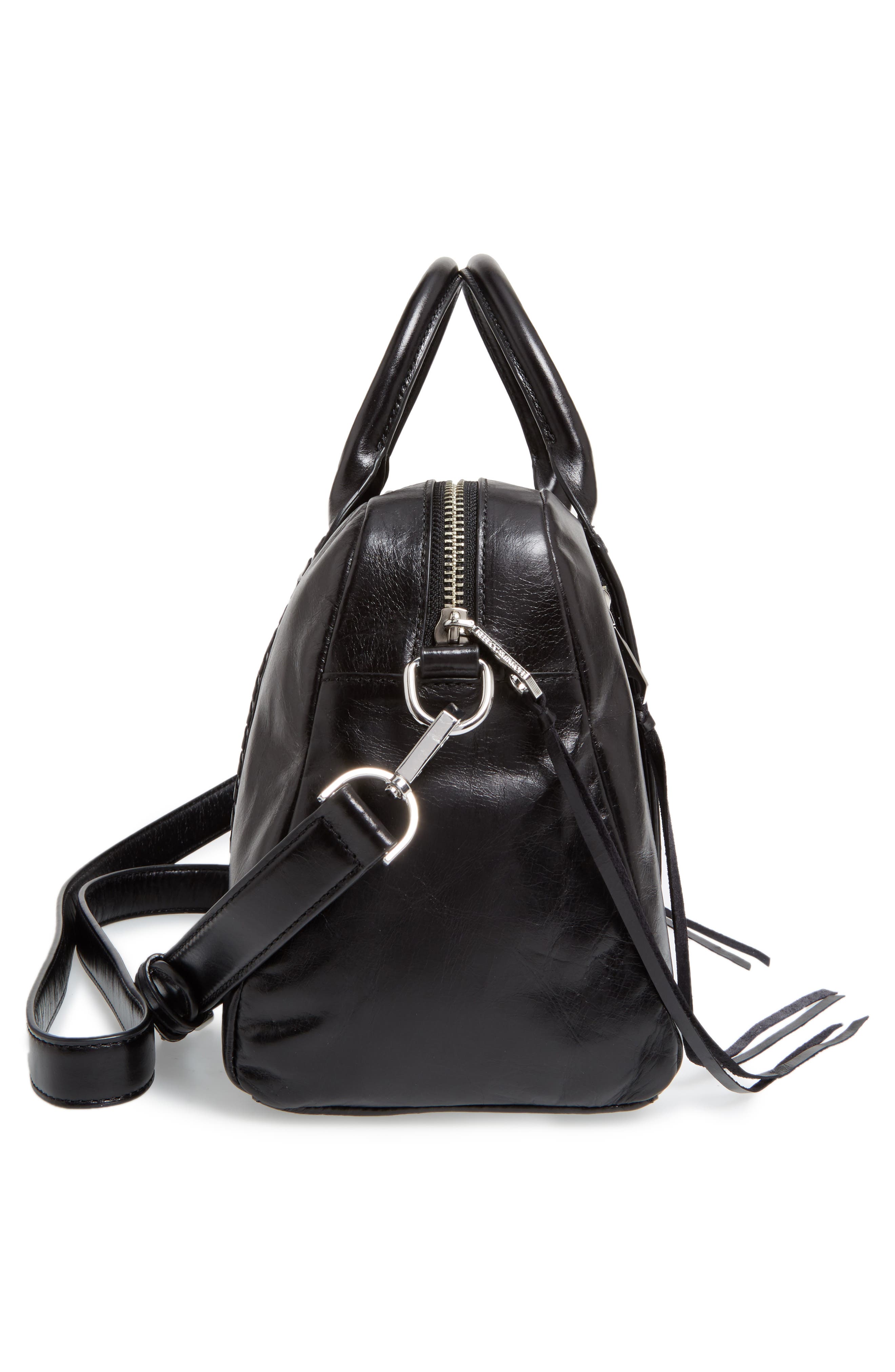 Rebecca Minkoff Vanity Leather Zip Satchel, Alternate, color, 