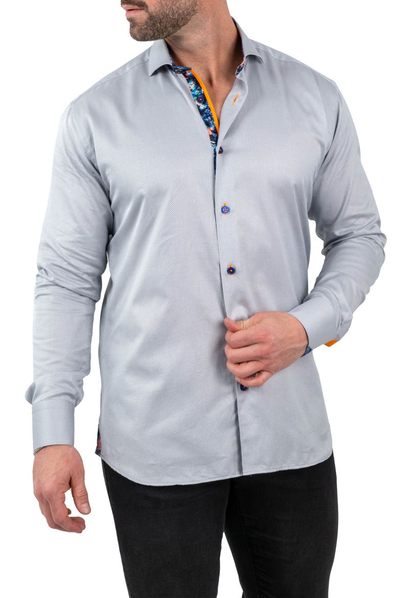 Einstein Jacqslate Grey Button-Up Shirt, Alternate, color, GREY