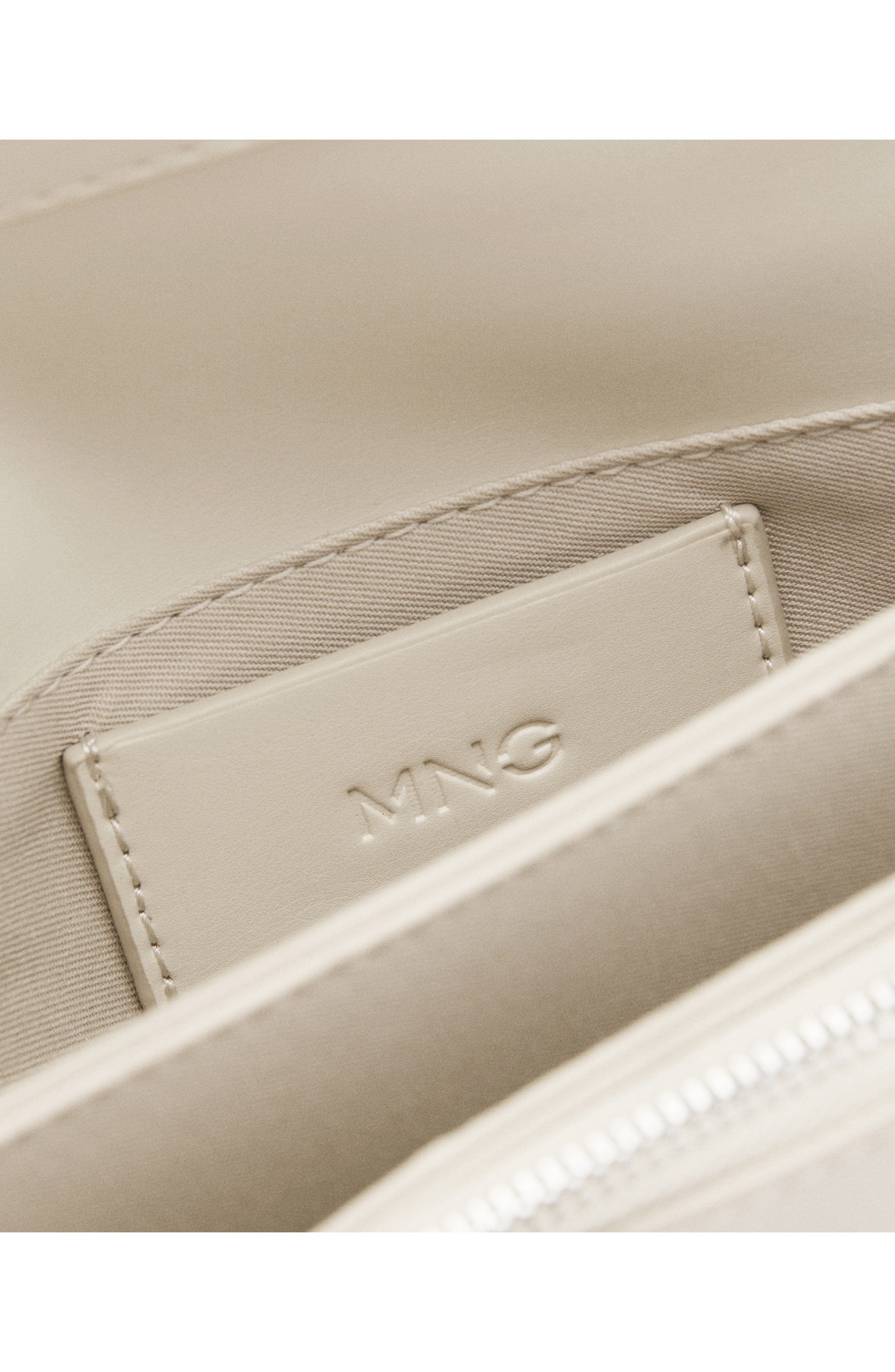 MANGO Faux Leather Crossbody Bag, Alternate, color, Off White