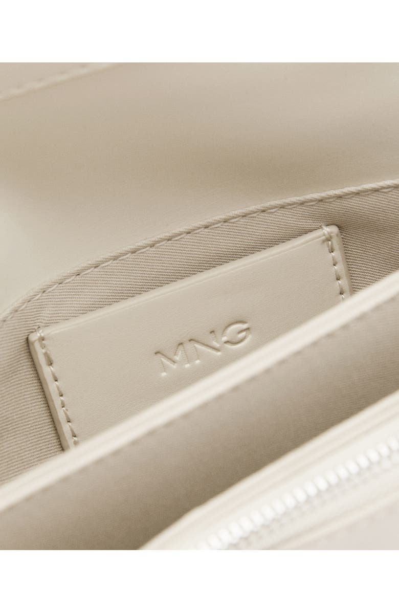 MANGO Faux Leather Crossbody Bag, Alternate, color, Off White