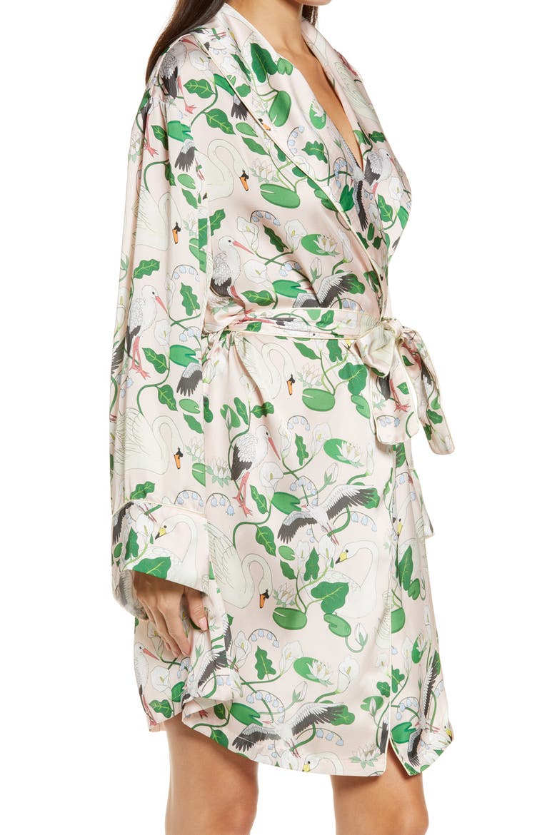 Botanical Garden Wrap Robe, Alternate, color, PEACH