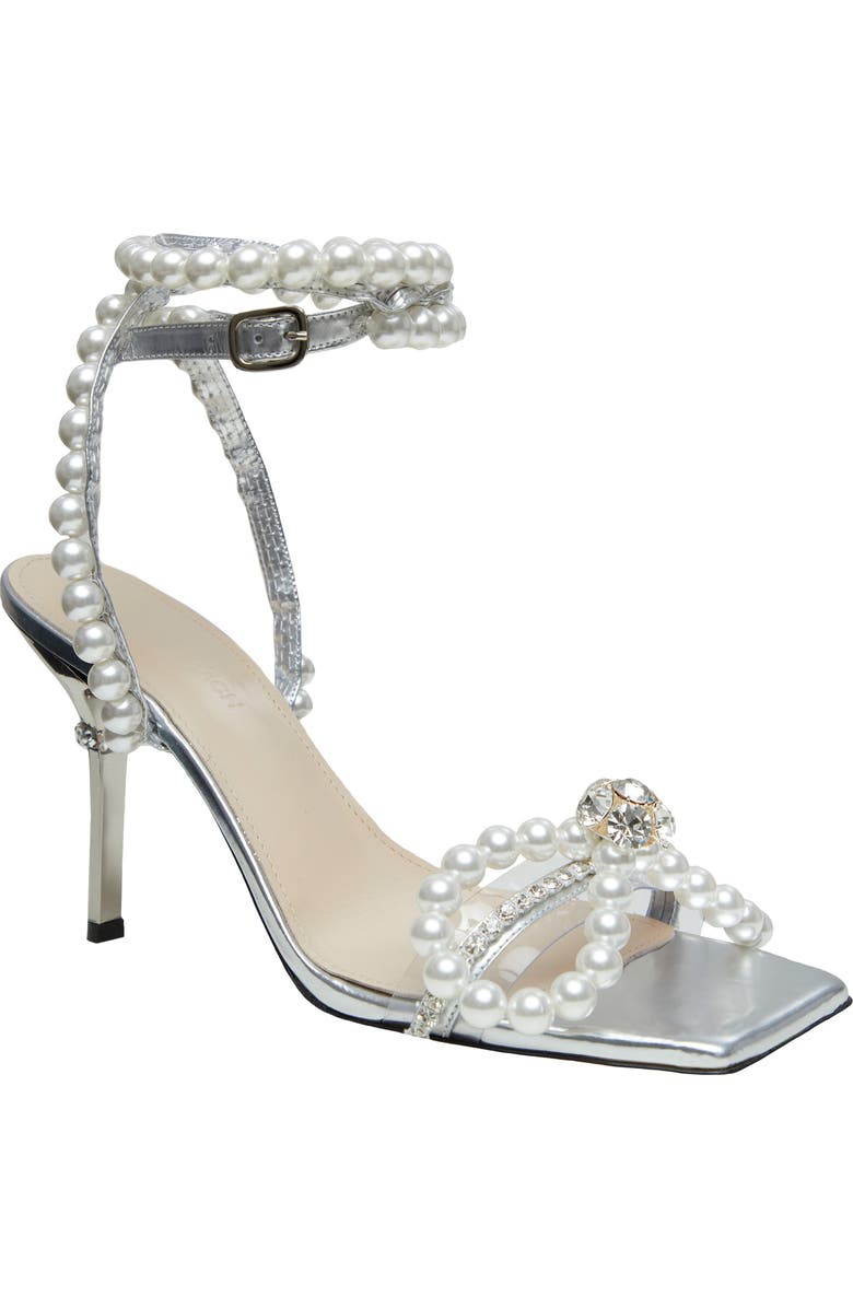 Mach & Mach Imitation Pearl Bow Sandal, Main, color,