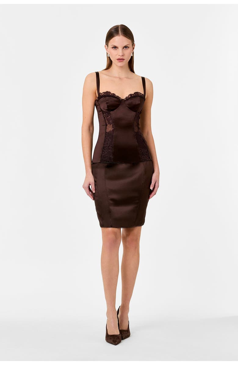 NICHOLAS Dayane Skirt, Alternate, color, Espresso