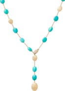 Marco Bicego Siviglia 18K Yellow Gold Lariat Necklace with Turquoise