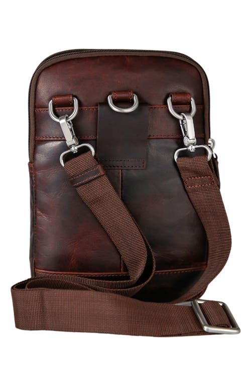 Mancini Organizer Crossbody Bag In Brown