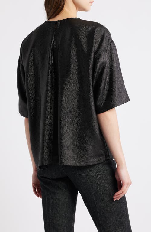 Hugo Boss Boss Bacres Metallic Top In Black