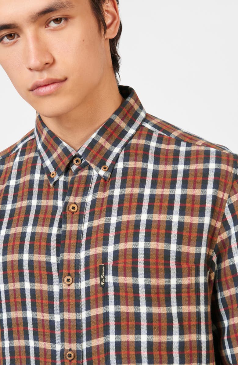 Ben Sherman Herringbone Check Button-Down Shirt, Alternate, color,