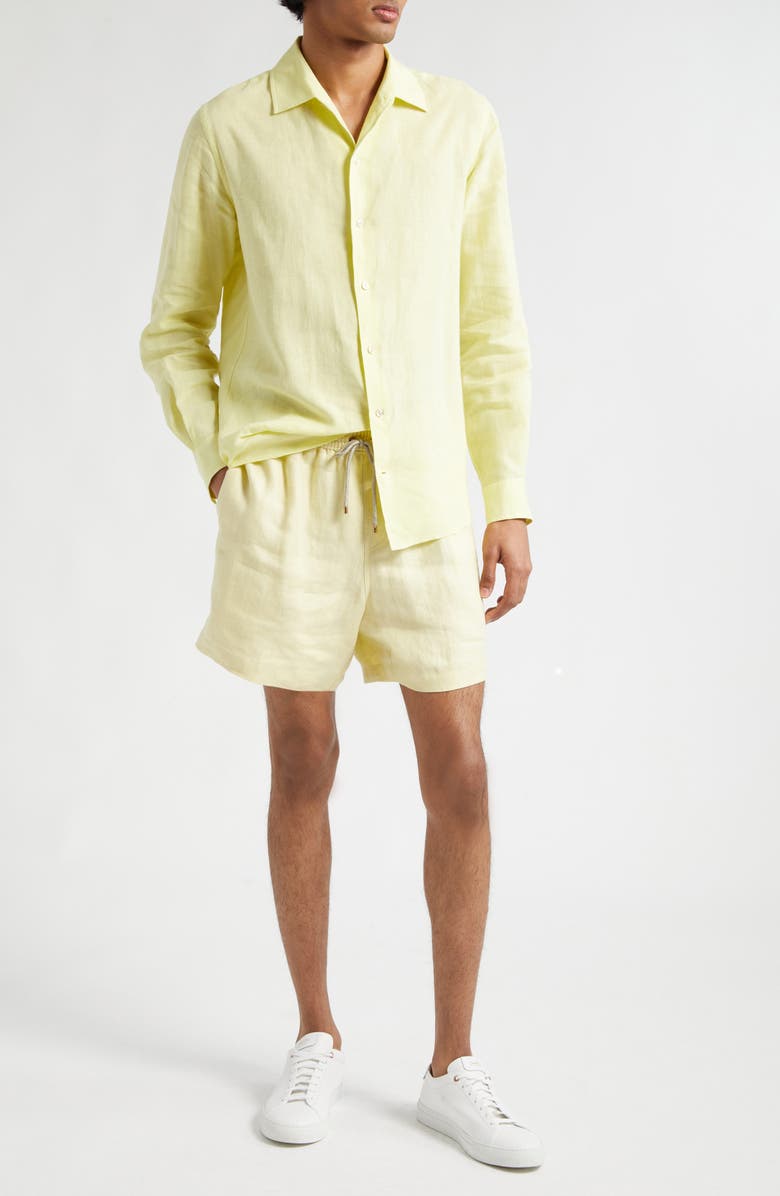 Agnona Linen Drawstring Shorts, Alternate, color, 
