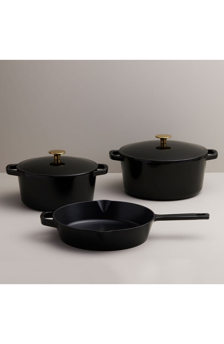 KANA 5-Piece Cast Iron Cookware Set, Alternate, color, Black Gloss