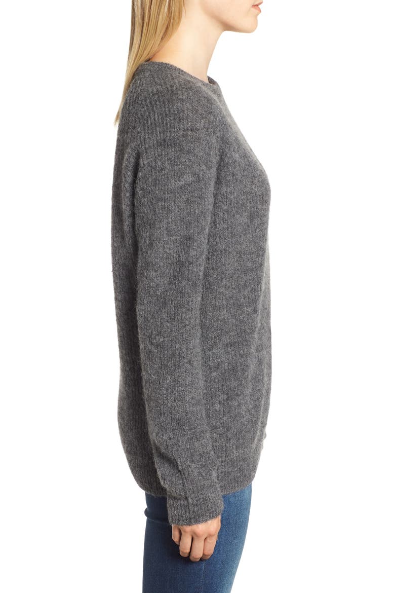 Olivia Crewneck Sweater, Alternate, color, DARK GREY MARL