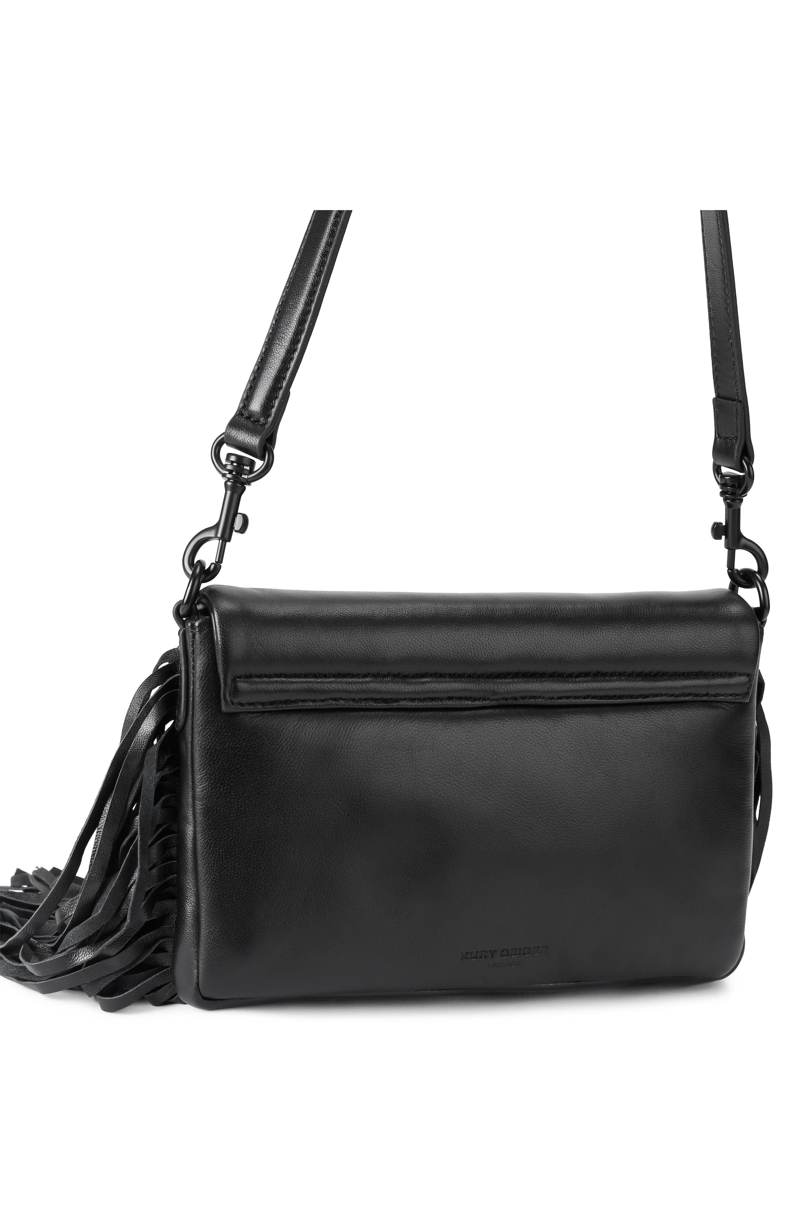 Kurt Geiger London Small Oxford Fringe Shoulder Bag, Alternate, color, Black