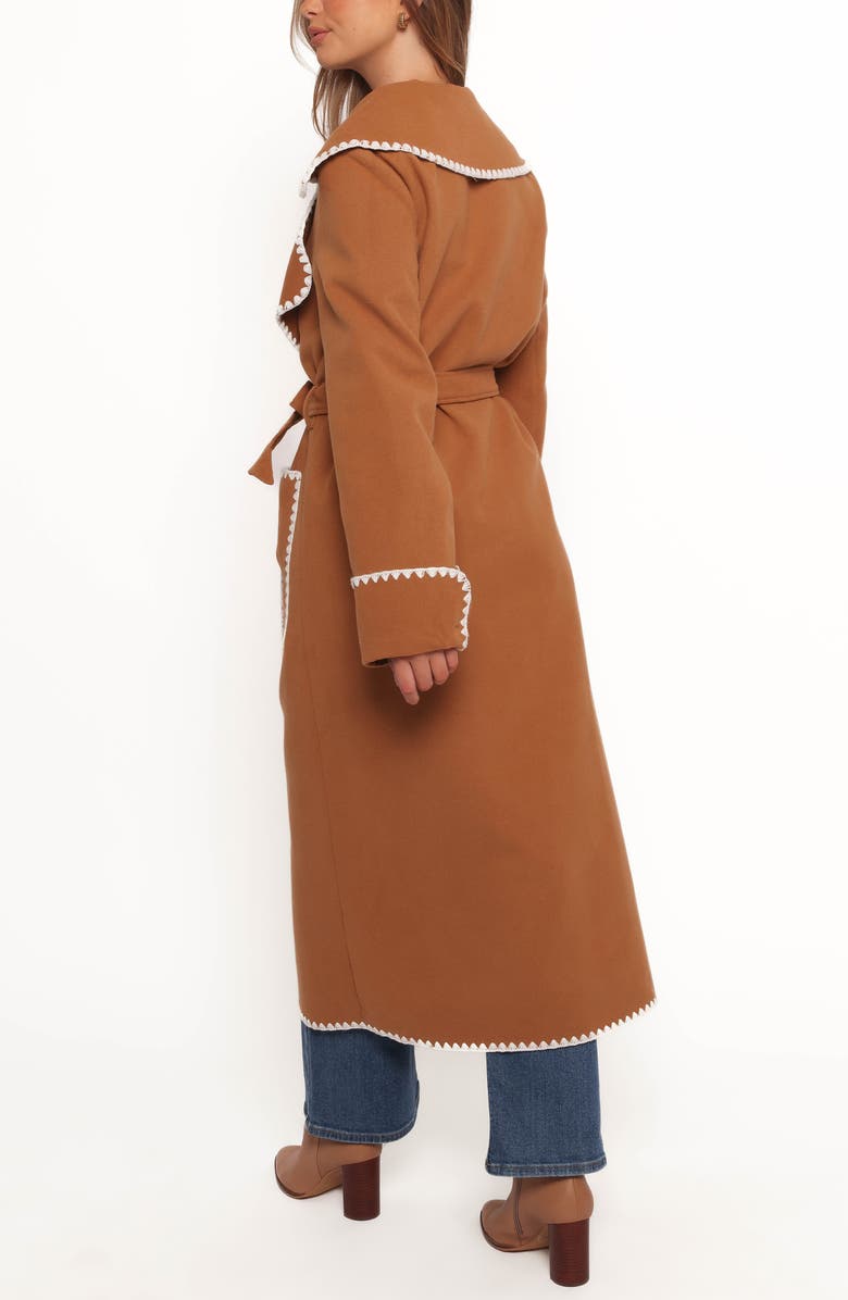 Petal & Pup Brexley Blanket Stitch Wrap Coat, Alternate, color, Tan