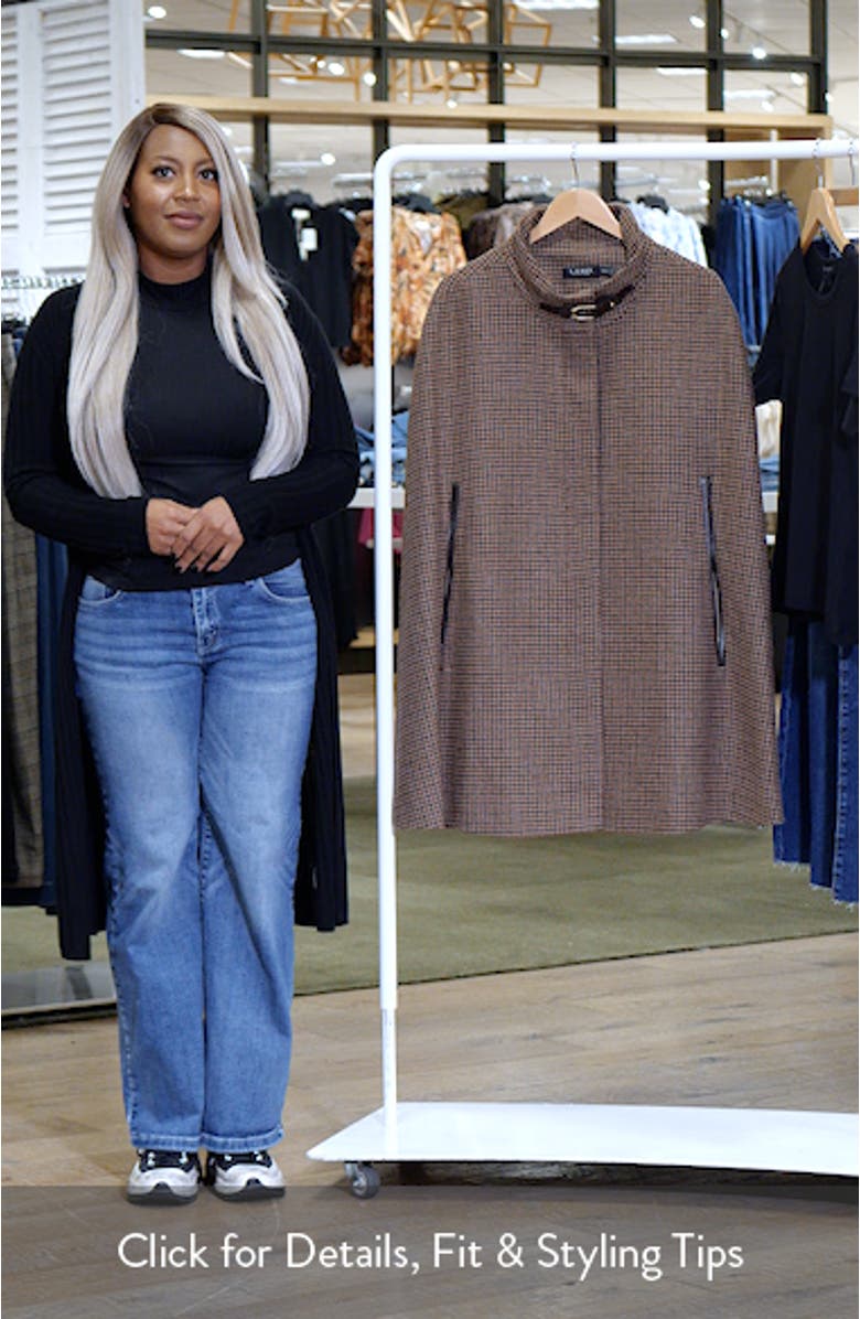 Houndstooth Wool Blend Cape, sales video thumbnail
