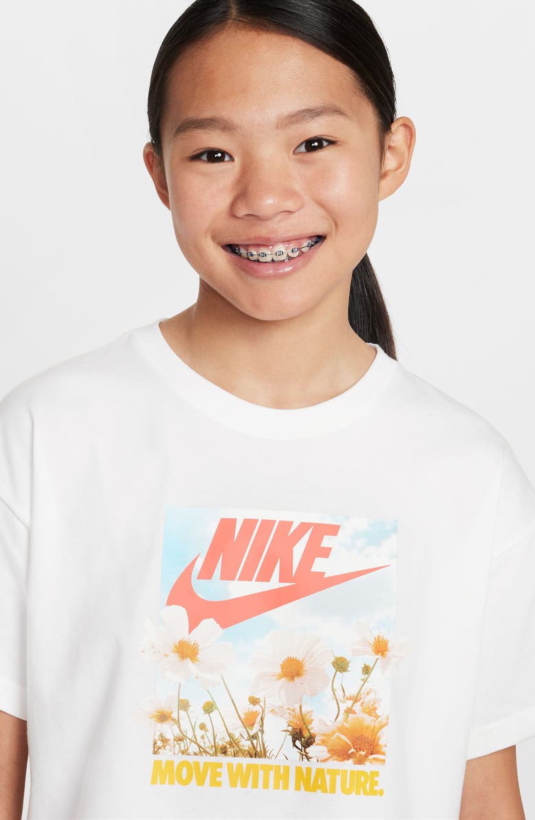 Nike Kids' Photo Cotton Graphic T-Shirt, Alternate, color, White