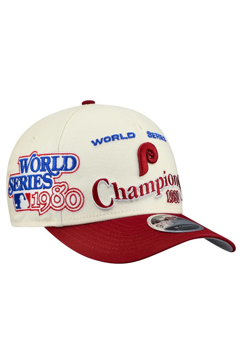 Men's New Era  Cream/Red Philadelphia Phillies World Series 9FORTY M-Crown A-Frame Adjustable Hat, Main, color, Cream