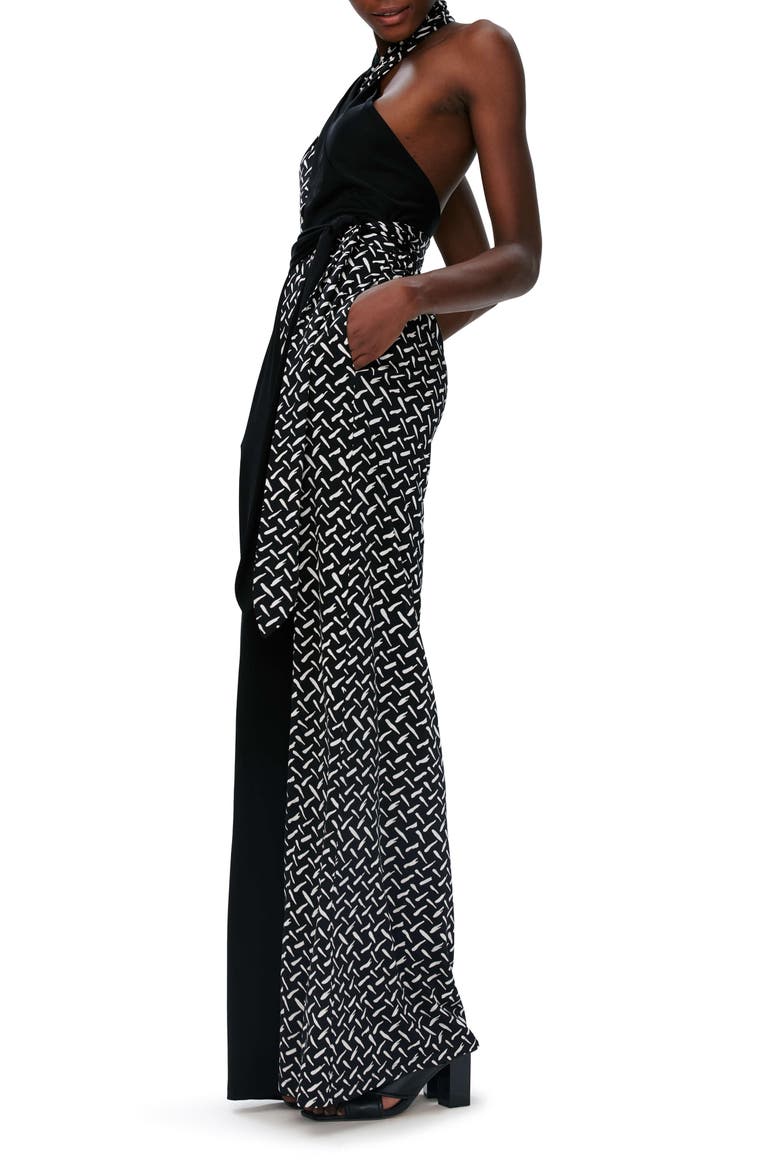 Cort Mixed Print Sleeveless Jumpsuit, Alternate, color, TIGRIS/BLACK