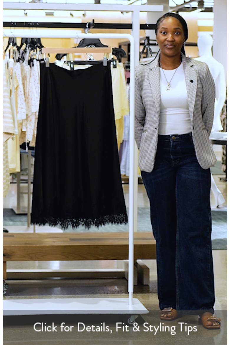 Lace Trim Midi Skirt video