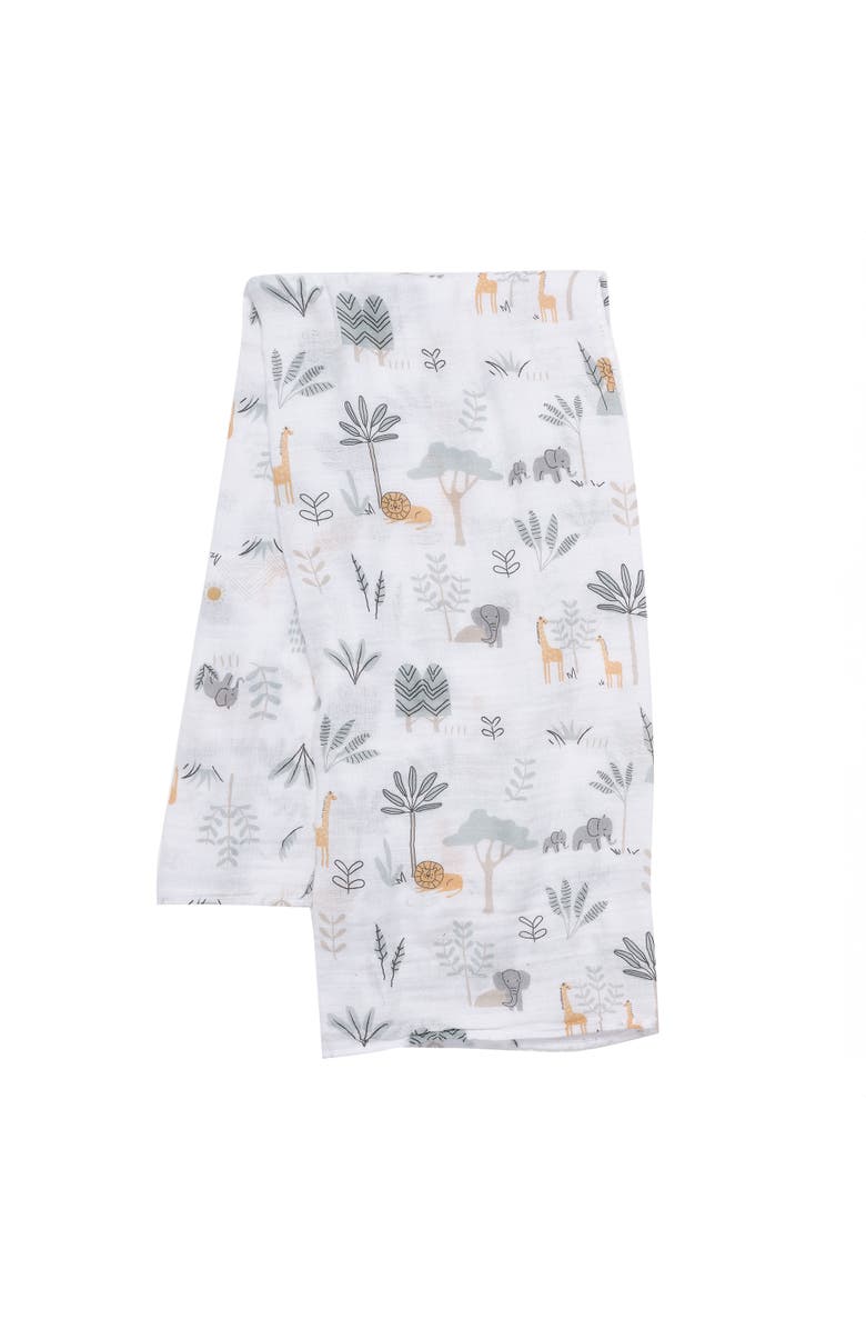 Lambs & Ivy Jungle Adventure 2-Pack Cotton Muslin Newborn Baby Swaddle Blankets, Alternate, color, Multicolor