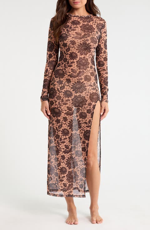 Lace Mesh Maxi Nightgown