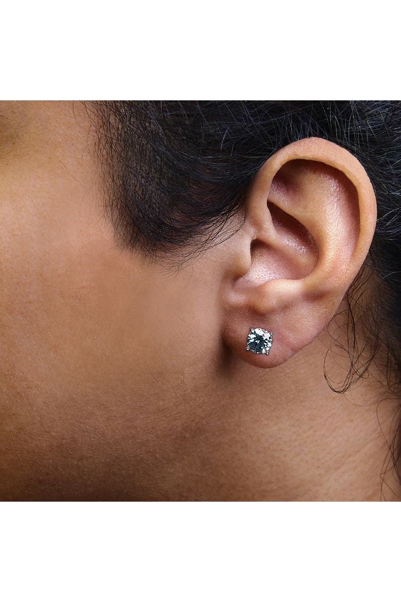 14K Gold 3.00 Cttw Blue Lab Grown Diamond Stud Earrings, Alternate, color, White