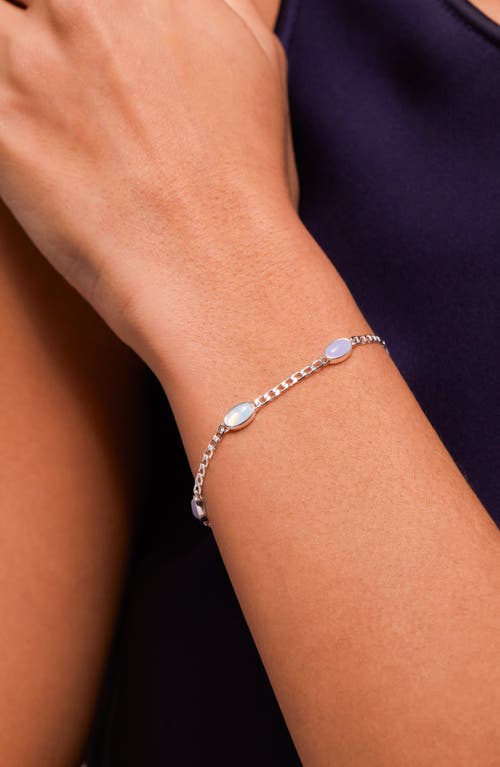 Estella Bartlett Moonstone & Lilac Blue Agate Chain Bracelet In Multi