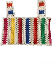 NESSI BYRD Hand-Made Knitted Striped Crochet Crop Top, Little Kid-Big Kid
