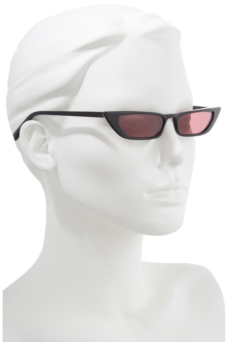 Vivian 51mm Extreme Cat Eye Sunglasses, Alternate, color, BLACK