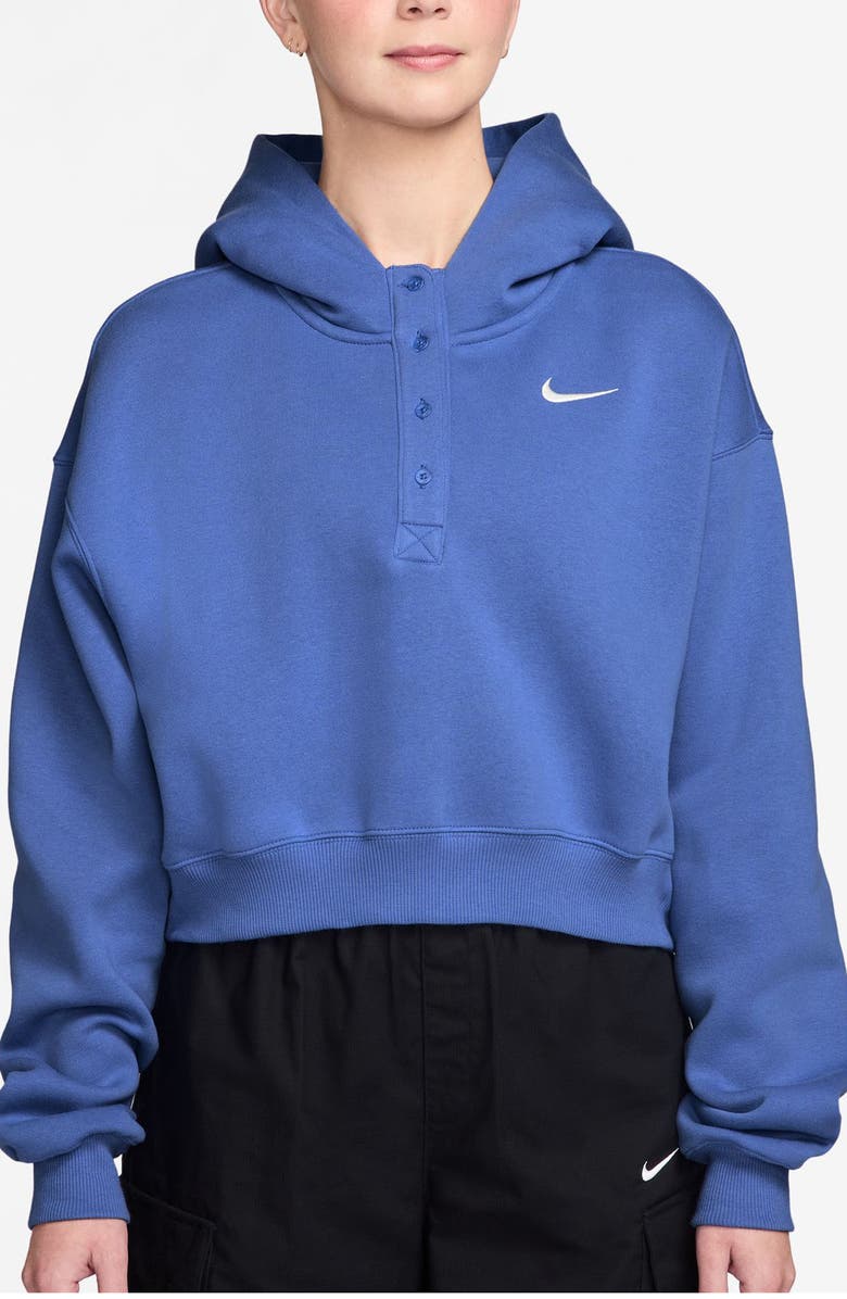 Nike Sportswear Phoenix Fleece Crop Sweatshirt, Main, color, Light Medium Blue/ Sail