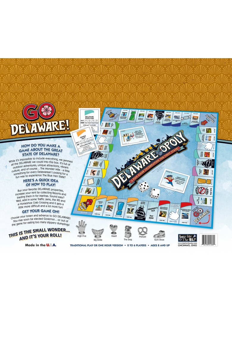 Delaware Opoly Board Game, Alternate, color, Multicolored