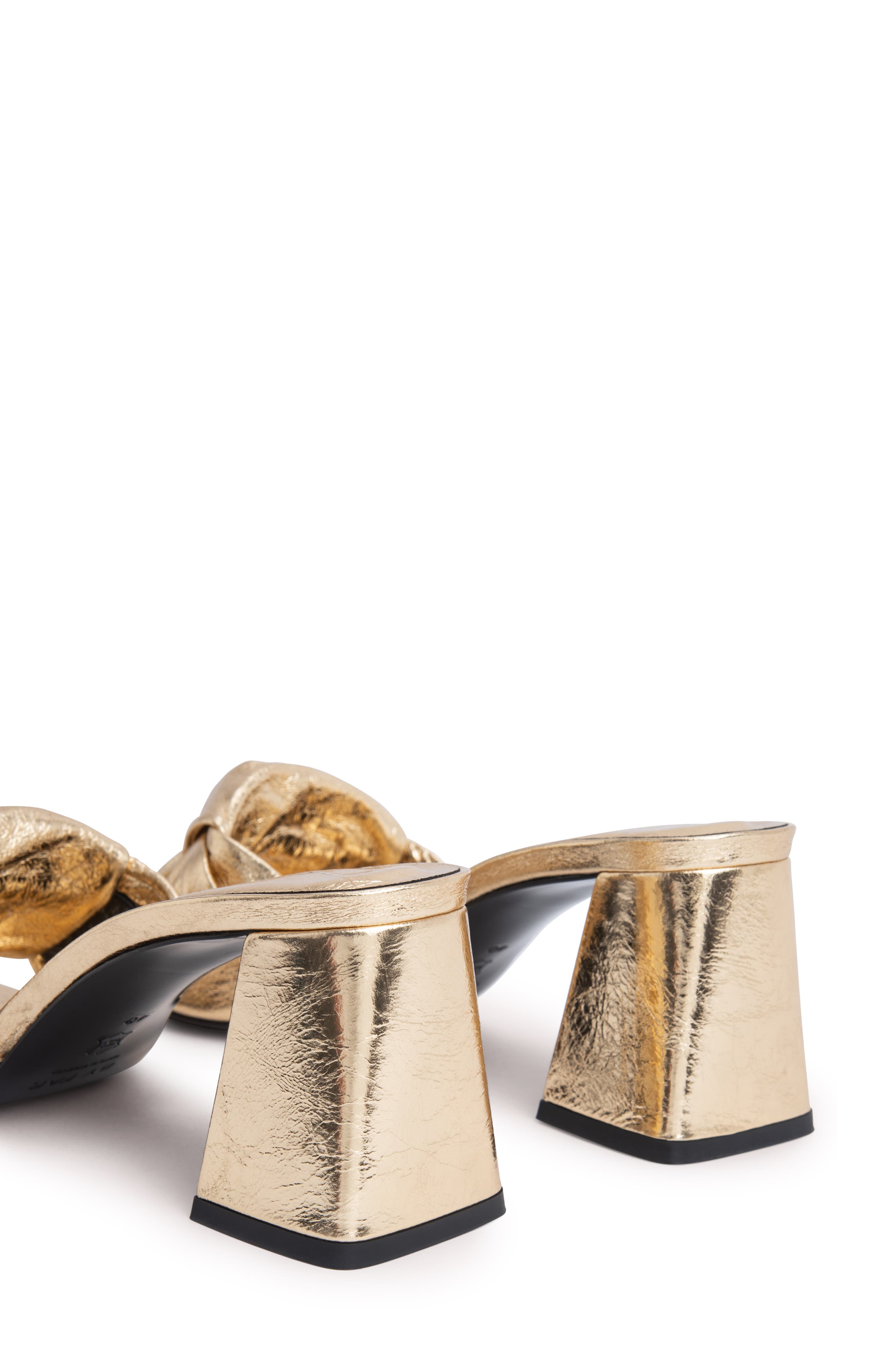 By Far Lamar Metallic Square Toe Sandal, Alternate, color, 