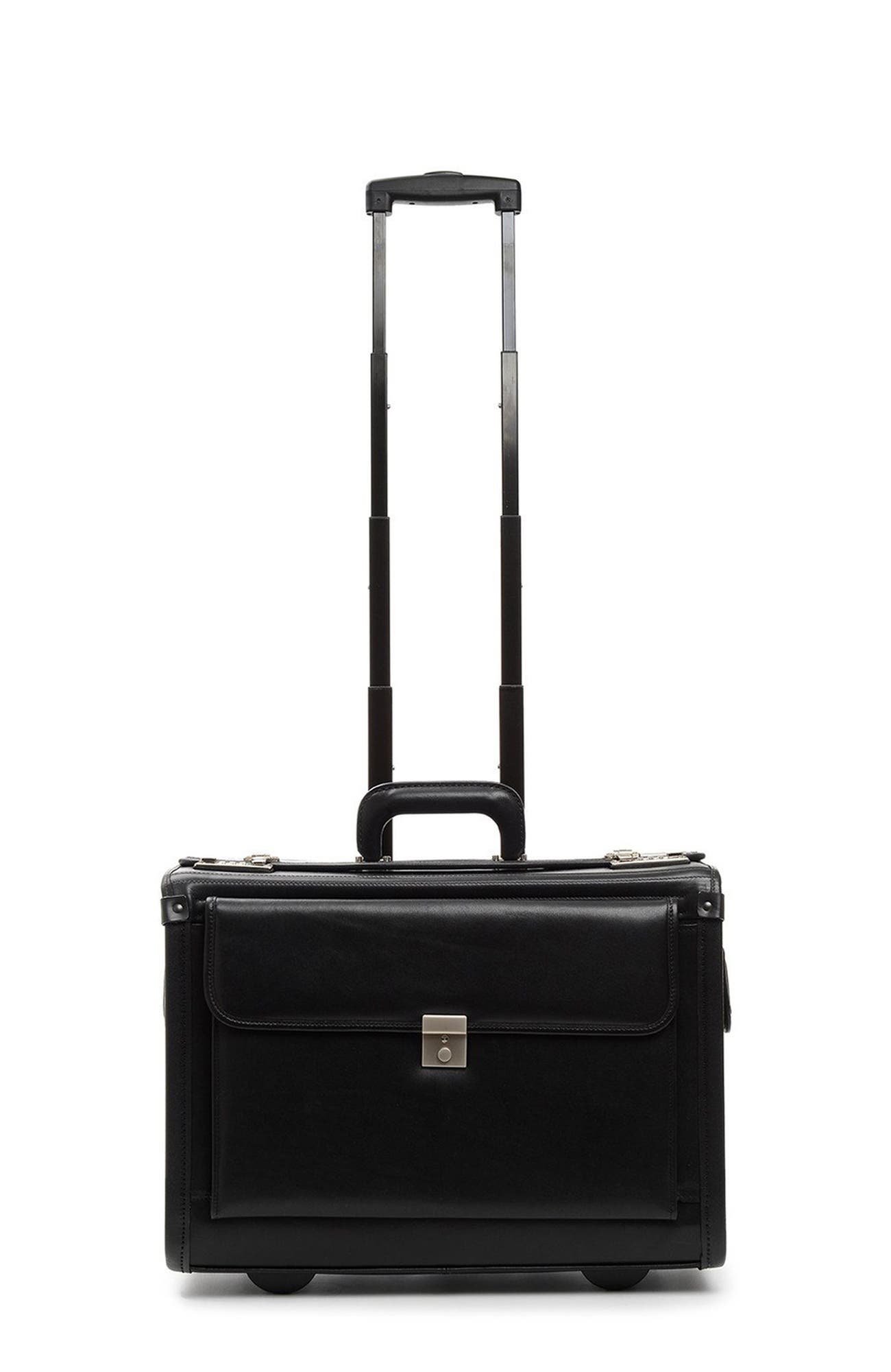MobileMax 18" Wheeled Leather Catalog Case, Alternate, color, Black