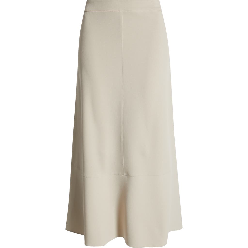 Shop Ming Wang Heritage Fit Flare Deco Crêpe De Chine Maxi Skirt In Limestone
