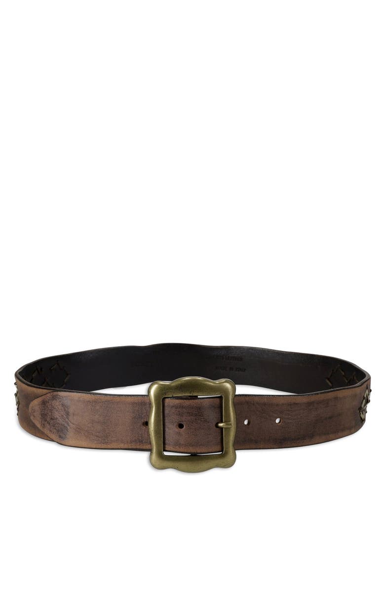 Fortela Tami Golden Buckle Belt, Main, color, Leather