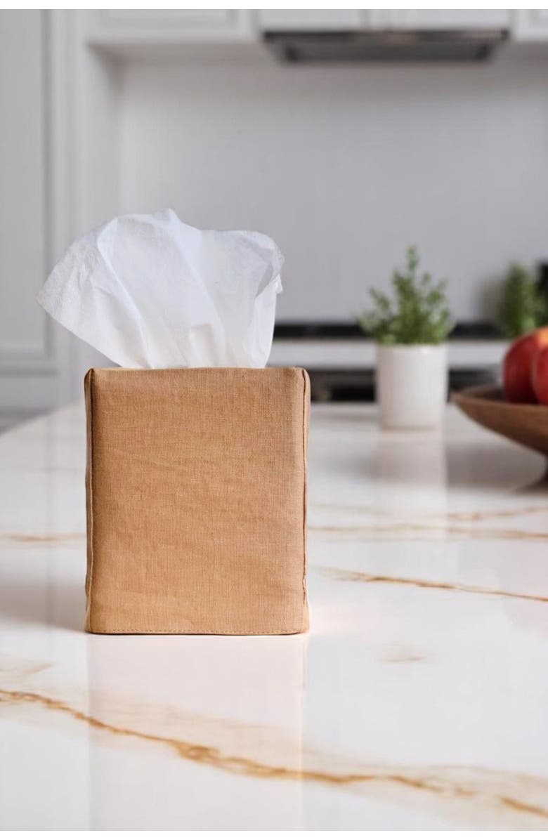 Pillowpia James Tissue Box Cover, Alternate, color, Fawn