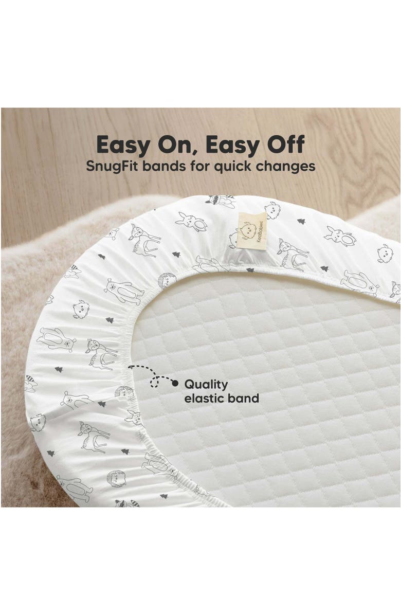 KeaBabies 2-Pack Soothe [Protect+] Waterproof Bassinet Sheets, Alternate, color, Woodland