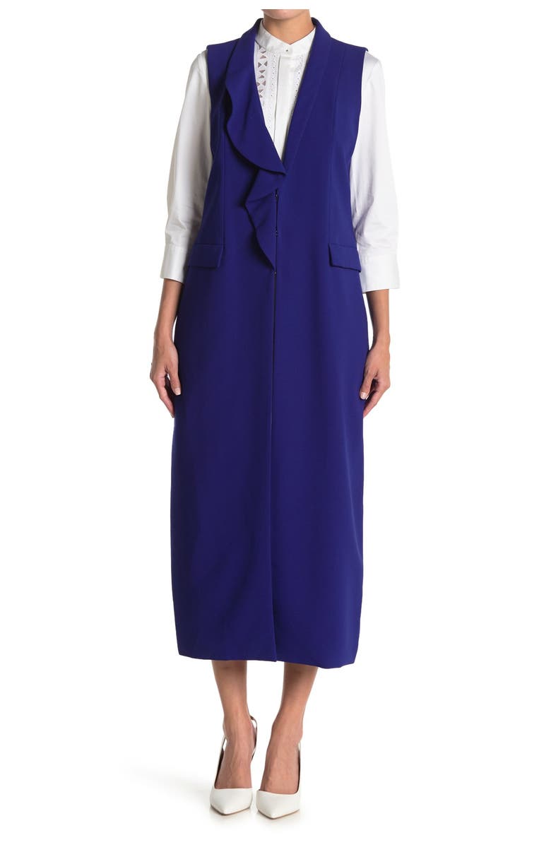 Elie Tahari Destiny Ruffle Duster Vest, Alternate, color,