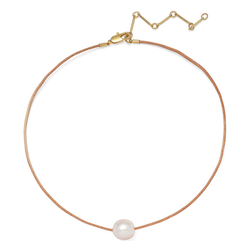 Lady Grey Freshwater Pearl Leather Cord Necklace