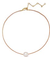 Lady Grey Freshwater Pearl Leather Cord Necklace