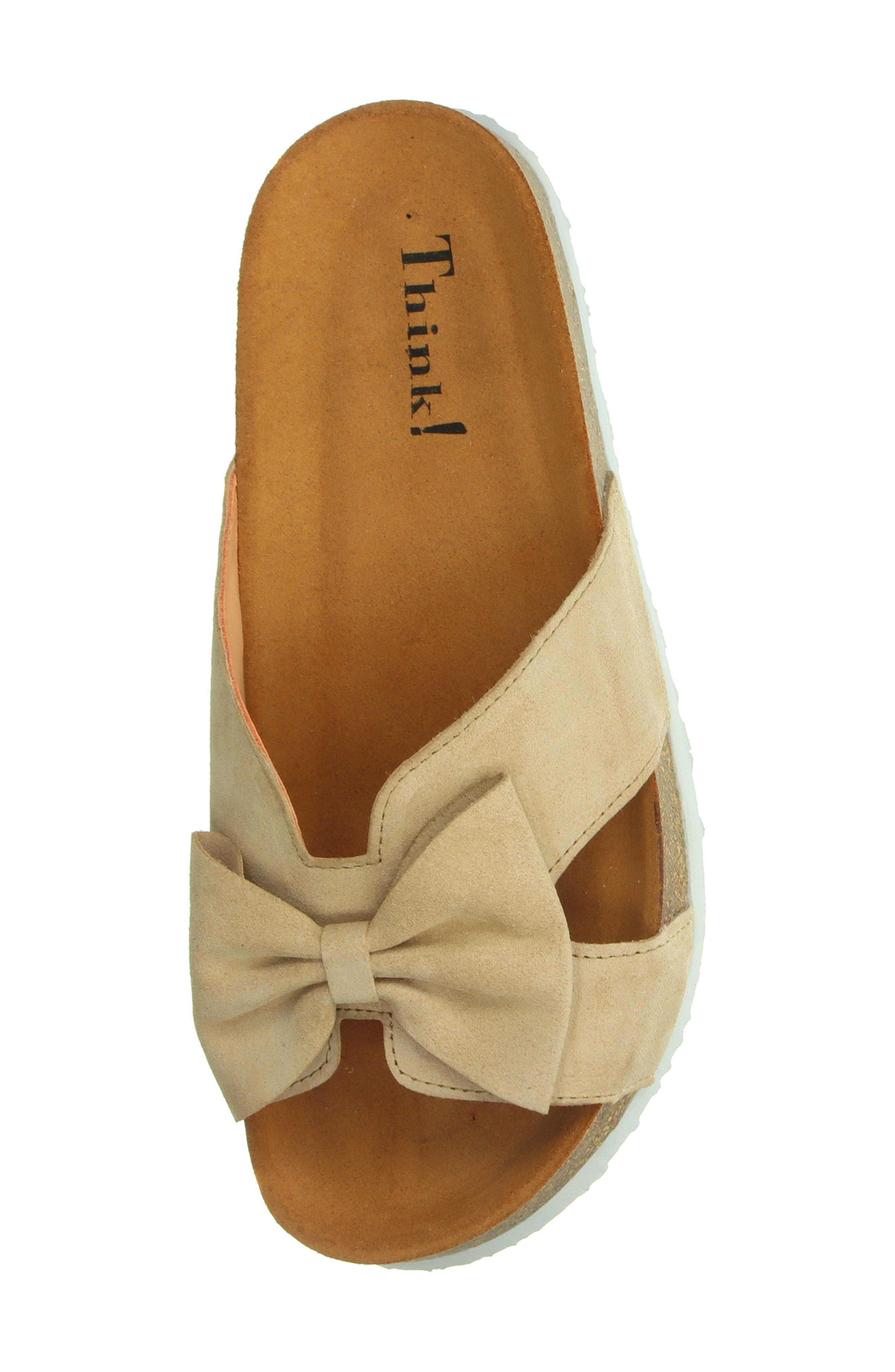 Crissi Bow Slide Sandal, Alternate, color, ICED COFFEE