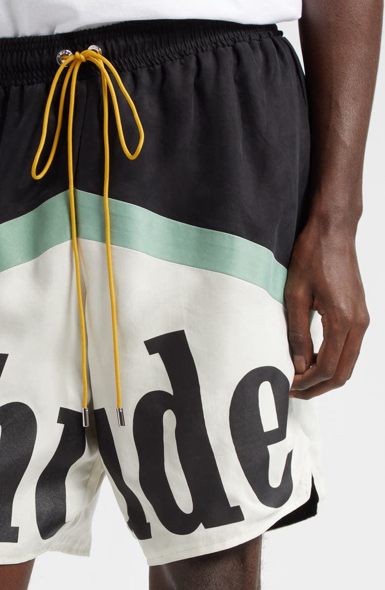 Rhude Awakening Cupro Blend Shorts, Alternate, color, 