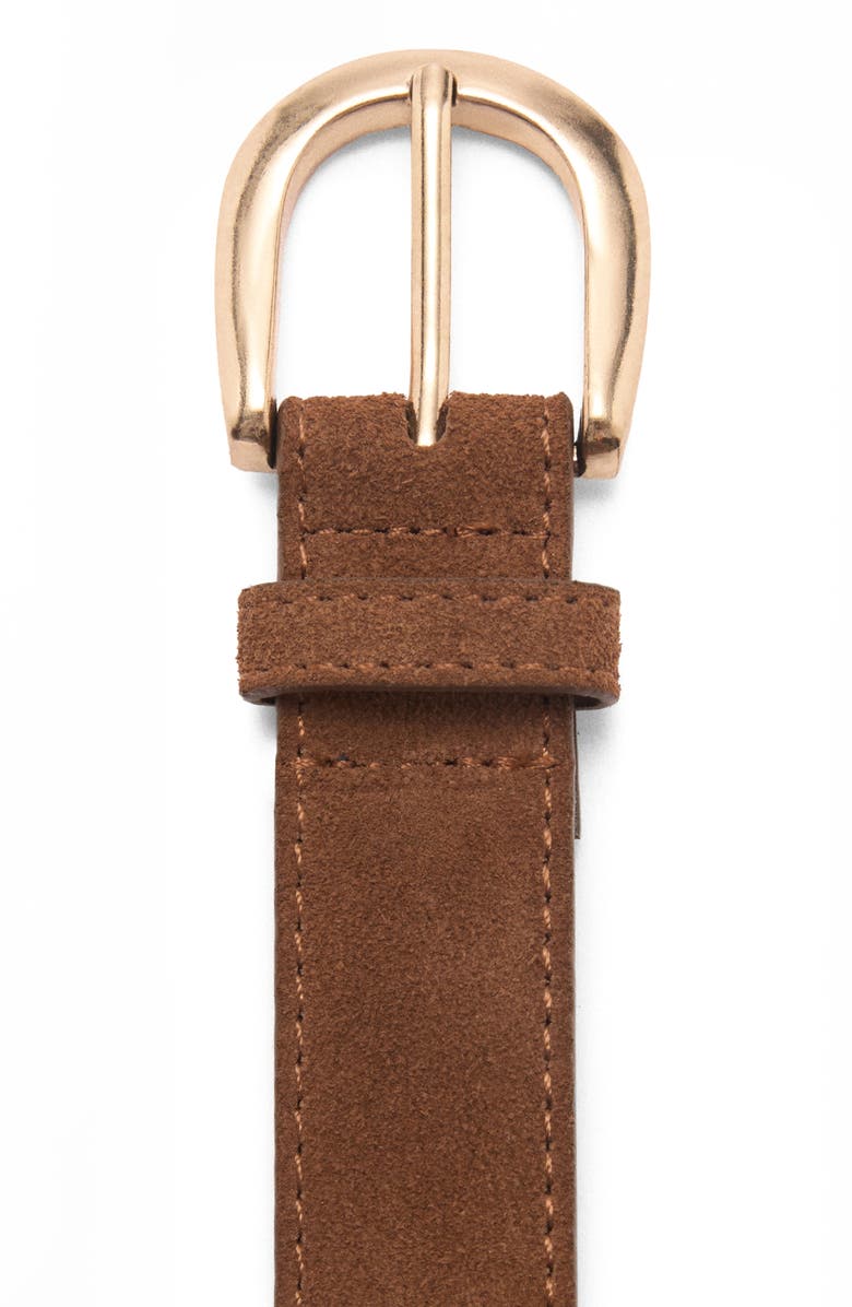 MANGO Suede Belt, Alternate, color, Brown