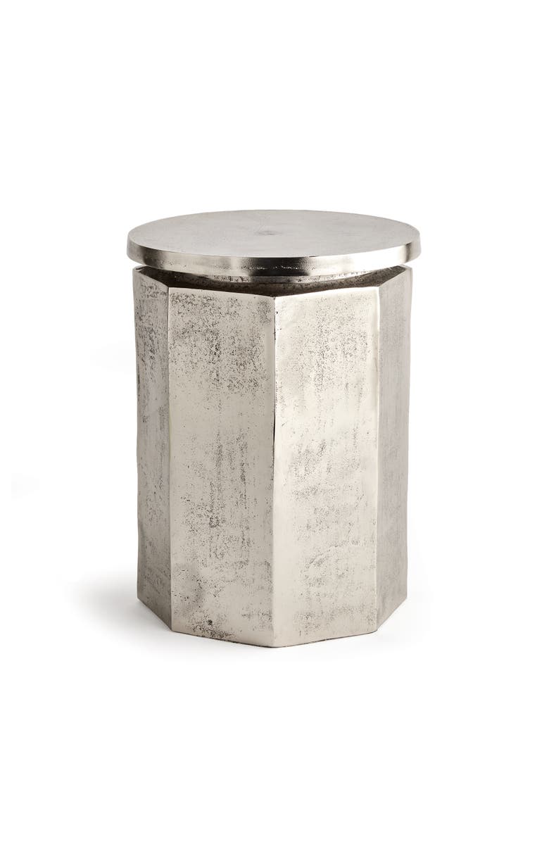 Napa Home & Garden Ameer Accent Stool Chair, Main, color, Silver