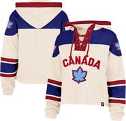 '47 Women's '47 Cream Hockey Canada Cropped Superior Lacer Hoodie