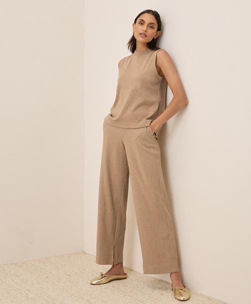 Pact Organic Cotton Airplane Mock Neck Shell In Sesame Heather