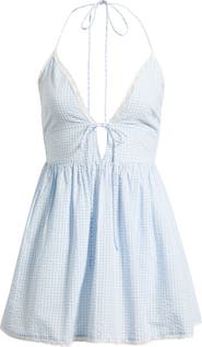 LoveShackFancy Khloe Plaid Halter Minidress